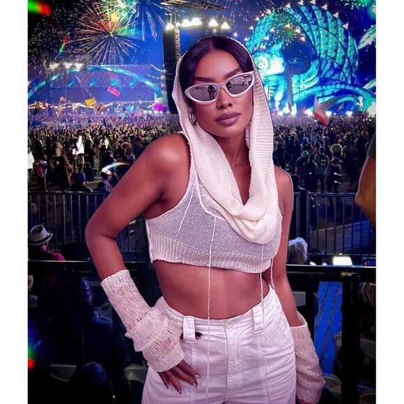 Women First White Cropped Sherpa Fleece Plaid Jacket Chunky Outerwear - Picture 3 of 7